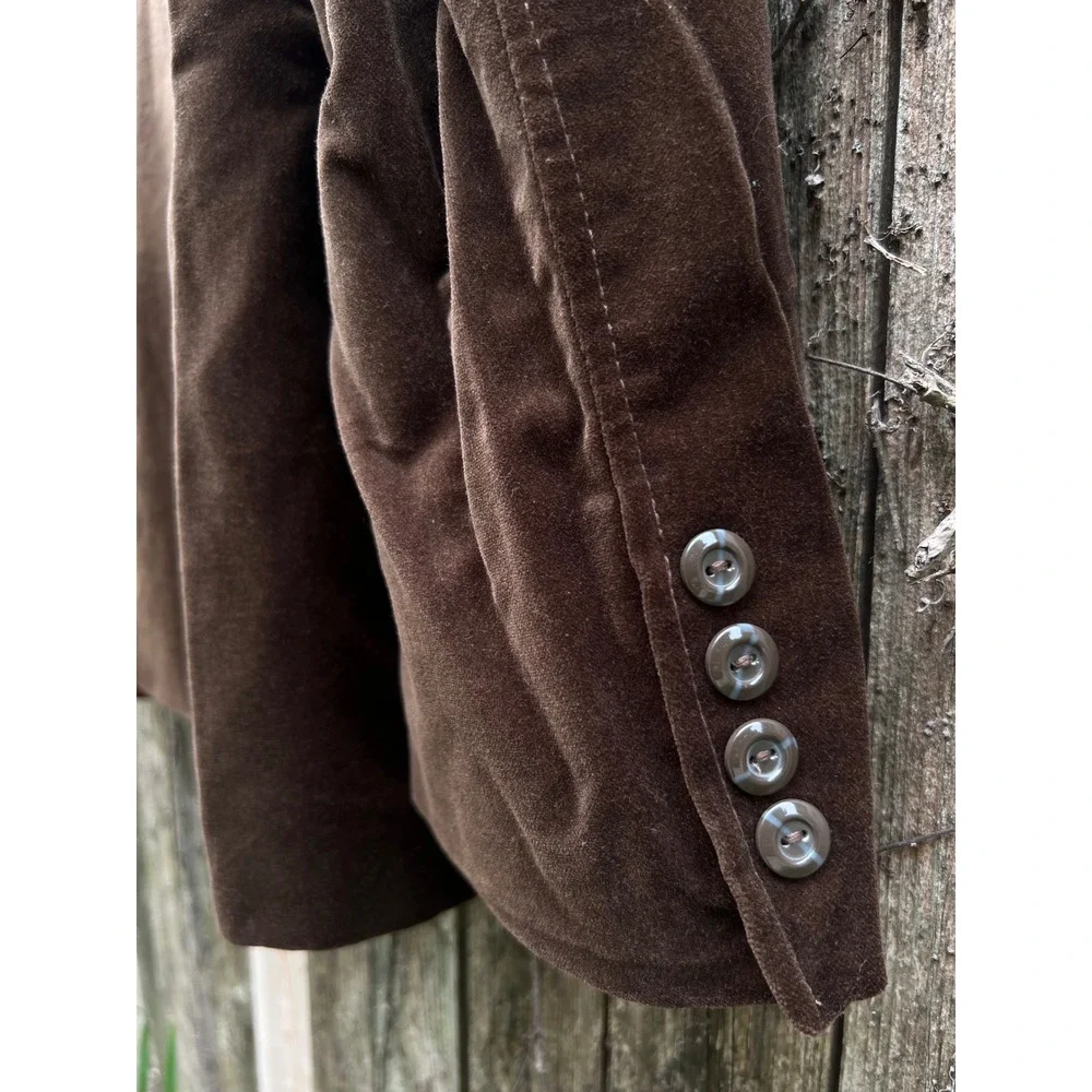 VTG FRANKY MAX Brown Embroidered Studded Grunge Western VelourY2k Bling Blazer L